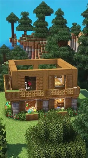 I Built the ULTIMATE Cozy Survival House in Minecraft 🏡 (Easy + Aesthetic!)#shorts #trending #fyp