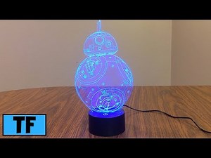 Star Wars 3D Illusion LED BB8 Night Light Lamp Room Desk Decoration Gift Review