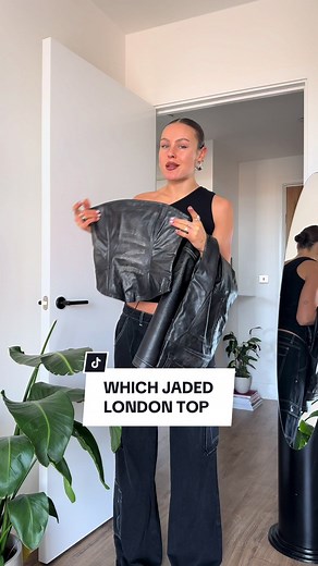 Help @Olivia Hirst pick the perfect night out fit from @JADED LDN 🖤🥀 Comment down below if she should go with the tube top or the dress #revolve #revolvefit #jadedldn #jadedlondon #outfitoftheday #ootd #nightout #nightoutfit #outfitinspo #styleinspo #outfit #trendy #fauxleather #tubetop #dress #dressastop #styling #stylingoutfit #foryou #fyp