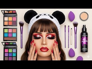 ASMR Makeup for a Baddie Panda 😈 (Full Glam Transformation)