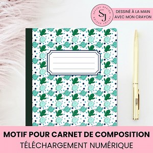 Composition Notebook Cover - Cute Notebook Designs - Digital Notebook Cover - Home School Notebook - Green Notebook Gift - Cactus Notebook - Etsy Canada