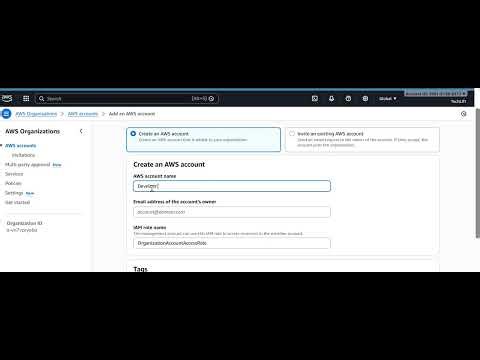 Creating AWS Organization Account