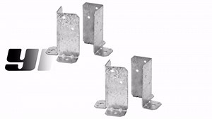 4 Pcs 4x4,6x6 Post Anchor Base, Adjustable Split Retrofit Post Base Pergola Bracket, 12 Gauge