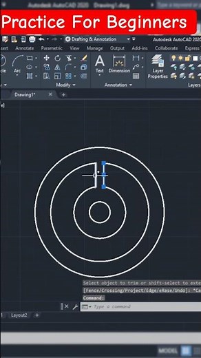 AutoCAD 2D Drawing for Beginners 🔥 | 60 Sec Me Start