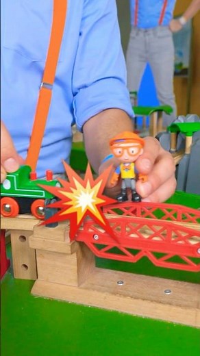 CHOO CHOO Blippi Rescues TRAINS🚂💥 🚂before they crash! #shorts #train