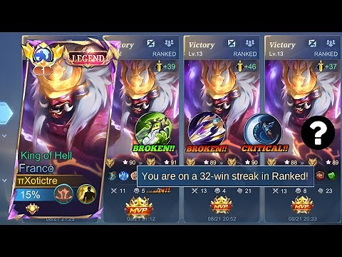 GLOBAL FRANCO META BEST BUILD & EMBLEM FOR AUTO WINRSTREAK 2025 ( must try ) FRANCO GAMEPLAY ~ MLBB