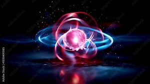 Dynamic Abstract Swirl of Atomic Energy Colorful Exploration of Light and Motion in Universe