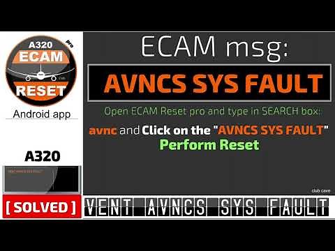 A320 VENT AVNCS SYS FAULT - Ecam msg - SYS RESET