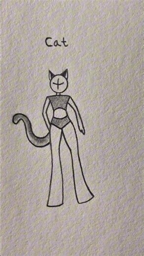 How to draw stickman body animal Tutorial ✨