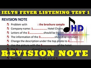 Revision Note ielts fever listening test 1