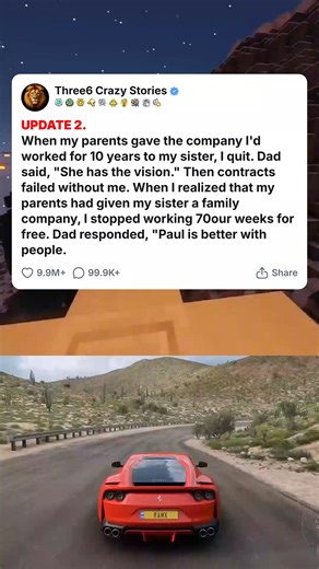 68K views · 464 reactions | UPDATE 2. When my parents gave the company I'd worked for 10 years to my sister, I quit. Dad said, -She has the vision.- Then contracts failed without... #foryou #fyp #reels #viral #redditstorytime #redditposts #storytime #redditstories #reddit #askreddit #paranormal #redditparanormal #nosleep | Pet Blazers | Facebook