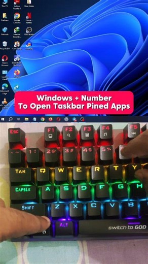 Computer 💻 trick to open taskbar apps through keyboard shortcuts #shortcut #keyboard #pc #windows #pc | Byte Learn Computer