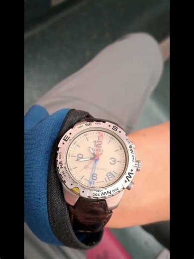 警声十二秒，添美時，指南針表，police warning 12 seconds, timex compass watch