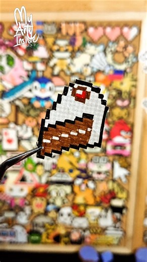 Sweet Cream Cake Pixel Art 🍰 | Drawing a Delicious Cake Slice on Paper