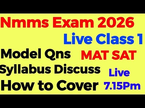 Nmms 2026 Live Class 1 MAT & SAT SYLLABUS MODEL QUESTION DISCUSS LIVE DISCUSS #shorts #nmms2025