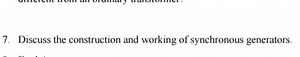 Discuss the construction and working of synchronous generators.... | Filo