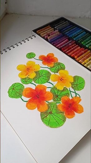 how to draw flowers with oil pastel tutorial for beginners