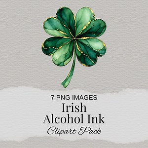 Irish Shamrock Alcohol Ink Clipart | St Patrick’s Day Clover PNG | Green Gold Foil Shamrock Graphics - Etsy Canada