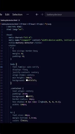 How to Read Laptop Battery Level with JavaScript! 🔋💻 #Shorts