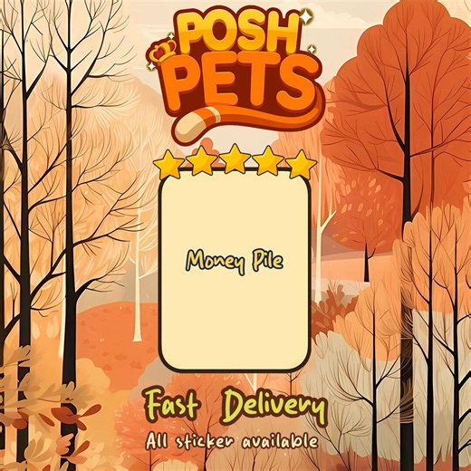 Money Pile 5 Star Stickers Monopoly_go Posh Pet Album Set 18 - Etsy
