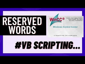 #WinCC : VB scripting Reserved Words