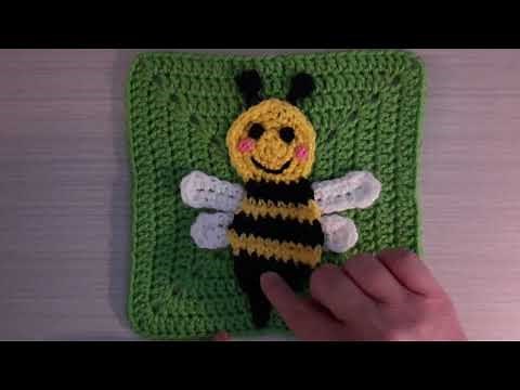 Crochet Bumble Bee Applique and Granny Square Part 1 Making the Bumblebee Applique