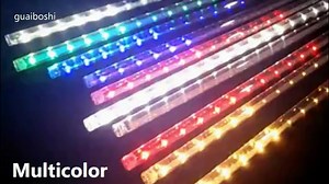 Watch guaiboshi Meteor Shower Lights, Waterproof LED Falling Rain Lights for Christmas on Amazon Live