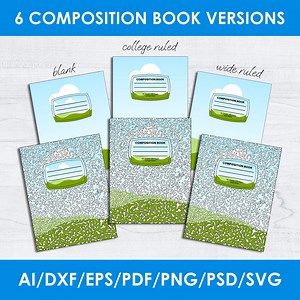 Editable Composition Book Cover Template: SVG, Cricut, Canva (digital Download) - Etsy