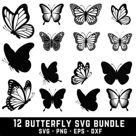 Butterfly SVG, Line Art Butterfly Svg, Cricut & Silhouette, Butterflies Svg, Flying Butterfly Svg, Floral Butterfly Svg, - Etsy