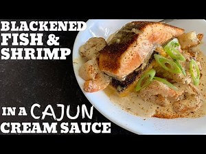 Blackened Salmon and Shrimp on the griddle