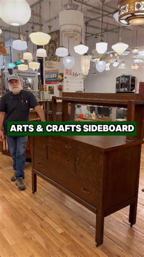 Stunning Arts and Crafts/Mission-style sideboard with original beveled mirror and tons of storage available for sale at our New York showroom! Great for a dining room or living room. Give us a call or send us a message to purchase! 📍333 W 52 St., New York, New York 🌐ogtstore.com 🚛Shipping available everywhere 📐54 3/8 in. W x 22 1/4 in. D x 54 3/4 in. H #oldegoodthings #antiques #antiquestore #antiqueshop #antiquefurniture #interiordesign #architecturalsalvage #artsandcrafts #artsandcraftsmov
