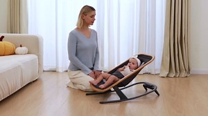 LAREX Baby Bouncer, Portable Bouncer Seat Baby Rocker Chair Infant Bouncy Seat with 3 Point Harness, Infant 2 in 1 Rocker, 0-6 Months up to 20 lbs