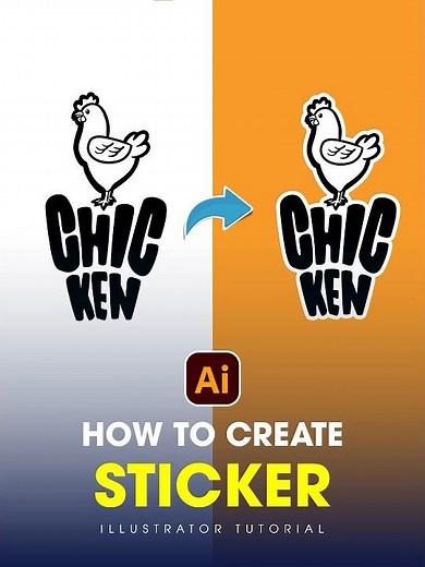How to make Sticker in adobe illustrator #illustratortutorial