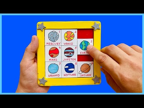 DIY Slide Planets Game for kids 🪐🧩| How to learn Planets Order GAME | Simple Solar System Drawing