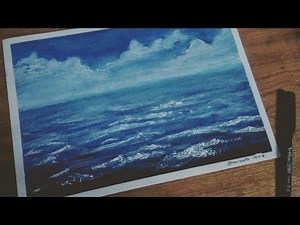 Ocean Scenery Drawing With Oil Pastel [Beginner]
