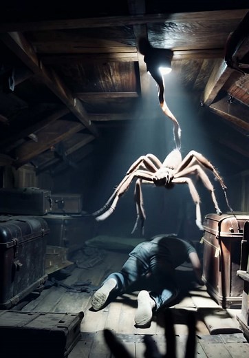 Australian Huntsman Spider - Creepy Attic Encounter