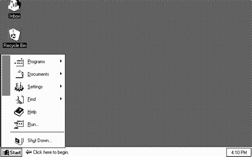 当你在Windows 95中开启黑白色 图标竟然都变成了简笔画？