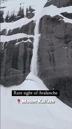 An Avalanche Unfolds in a deep crevice of Mount Kailash🏔️ #Kailash #Tibet #China #Shiva