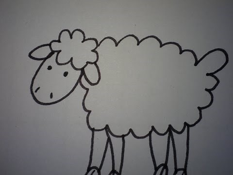 Hoe teken je een schaap (makkelijk) (how to draw a sheep)