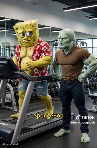 Squidward Secret Gym Session — SpongeBob Weight Loss Clip
