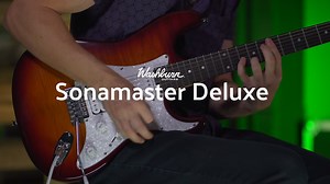 From screaming leads, to articulate fingerpicking and power chords that you feel, the Sonamaster Deluxe is made to keep up with what you want to play. Each Sonamaster Deluxe is topped with flame maple and then finished with two great color options. Pick one up, plug it in and enjoy! Artist: George Pennington See it here 👉🏽 bit.ly/SonamasterDeluxeSunburst | Washburn Guitars