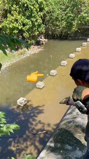 Amazing Long shot in Low Stream🎯😱 #fishing