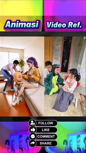 Papa jinu dan mama Rumi Kompak‼️🥰😁 Animasi vs Original #upinipin #shorts #viralshorts #trending