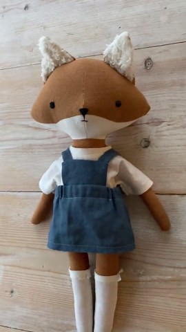 Fox Doll Sewing Pattern: DIY Rag Doll With Pinafore (instant Download) - Etsy