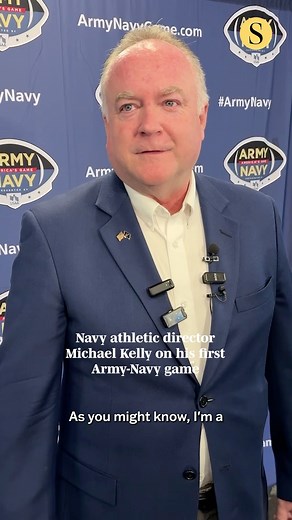 2.6K views · 46 reactions | Michael Kelly, a Baltimore native, shared his excitement for his first Army-Navy game as Navy's Athletic Director — particularly because it will be so close to where he was raised. Kelly and Army Athletic Director Tom Theodorakis will both be taking in America's Game for the first time at the helm. : Matt Weyrich | The Baltimore Sun | Facebook