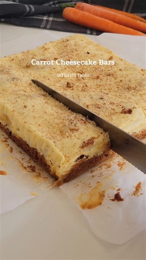 Brown Butter Carrot Cake Cheesecake Bars 🥕 #recipe