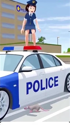 Sakura School: Police Officer’s Biggest Fear! 🐭😱Mouse Prank on Lady Police! | Funny 3D Animation ✨
