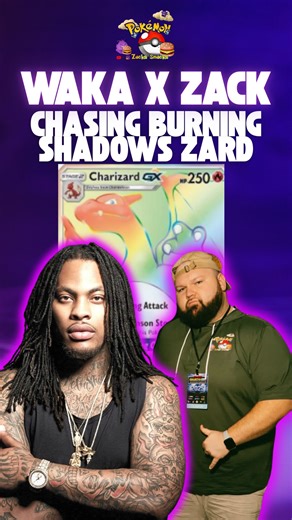Zack’s Snacks on Instagram: "We’ve ripped hundreds of Burning Shadows packs 😭🔥 @wakaflocka this set BEEN cooking us all year, but we keep coming back for the smoke. That new set though? she hittin’ HARD. 🍔 #pokemon #packrippers #bricksquad #cac #tcgpokemon #wakaflocka #burningshadows #charizard #flame #zackssnacks"
