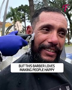 5.8K views · 54 reactions | Barber’s touching gesture brings smile to a poor man's face. | Fabiosa India | Facebook