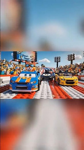 LEGO NASCAR: Orange Cat’s Epic Victory! 🏎️🐱 #legoanimation #cat #legokid #legosupercars #legoracers